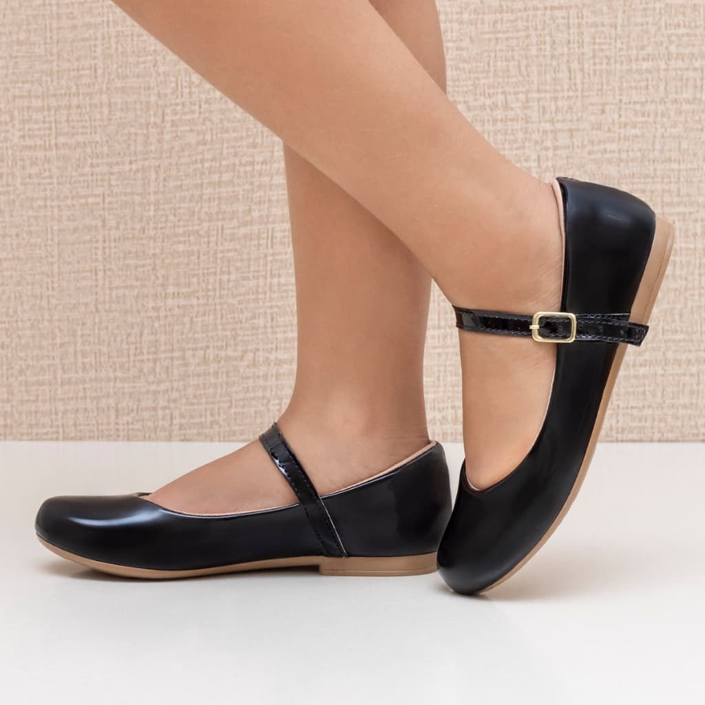 Sapatilha Feminina Infantil  Menina Boneca Lisa Bico Redendo Casual Bloguerinha La Requinte