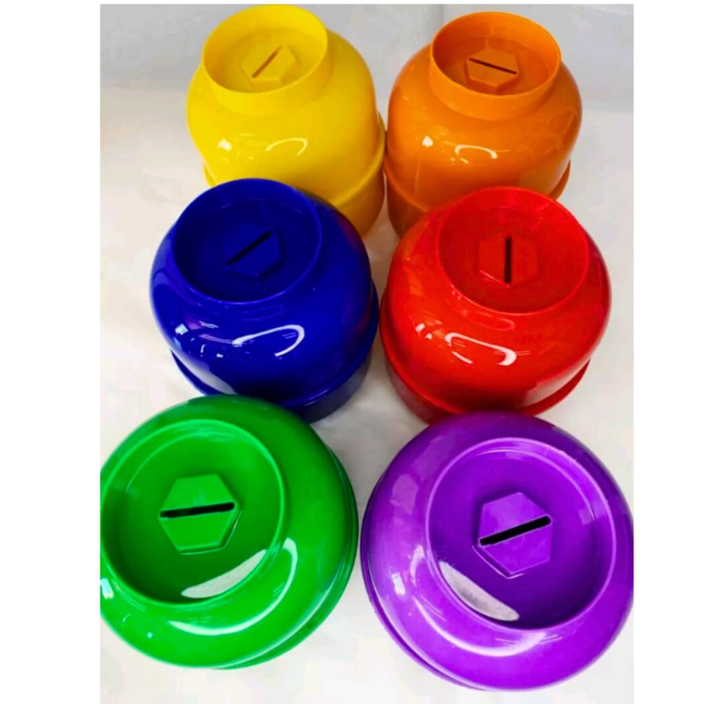 Cofres De Botijão Para Moedas De Plástico Rígido 17 cm Para Adultos E Crianças 1/2/3/4