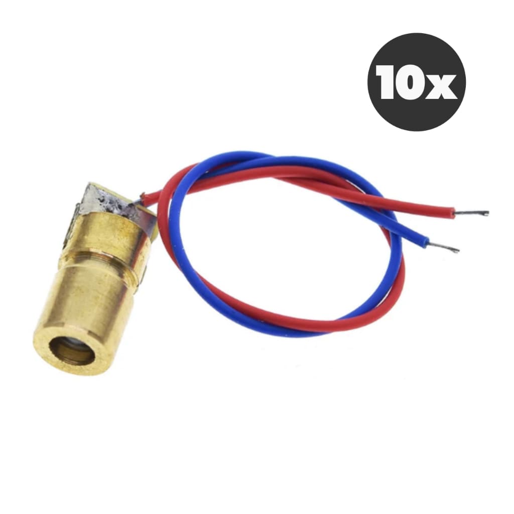 10 Diodo Laser Arduino 5v Vermelho Alarme Eletronica 650nm 6 Mm