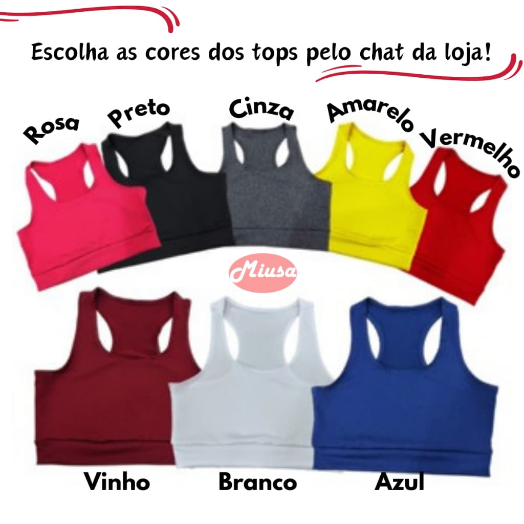 KIT 4 Top Nadador Suplex Liso Academia Fitness Treino Roupas Femininas