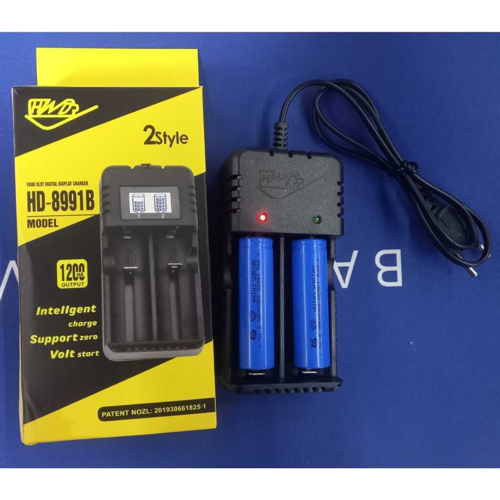 HYQ1911 Carregador Duplo Super Cabo Para Bateria 18650 26650 16340 Lanterna Tatica Bivolt