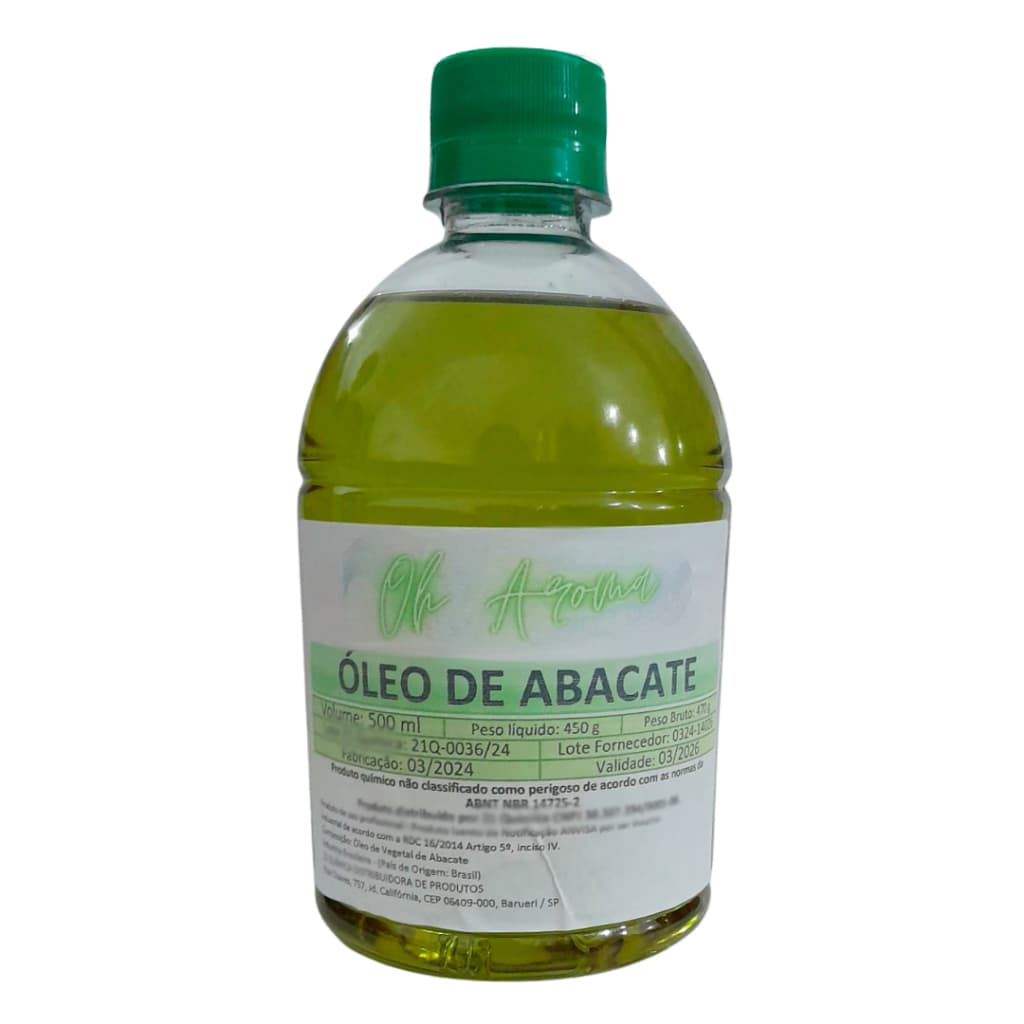 Óleo De Abacate 500ml 100% Puro Cicatrizante/hidratante