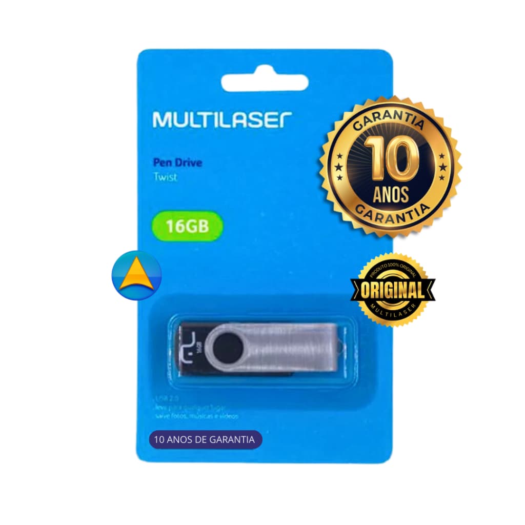 Pen Drive Twist Multilaser 64GB 32GB 16GB 8GB 4GB Original / Garantia de 10 Anos