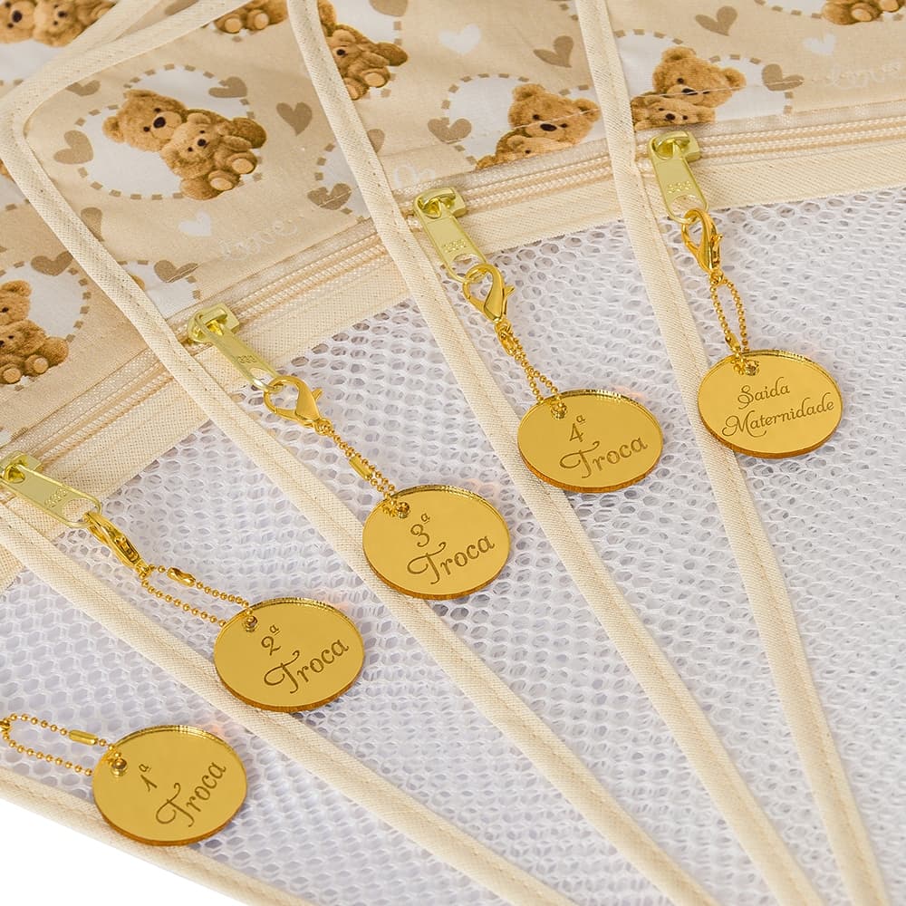 Saquinho Maternidade Organizador Bolsa Maternidade Kit com 5 Saquinhos + 5 Tags