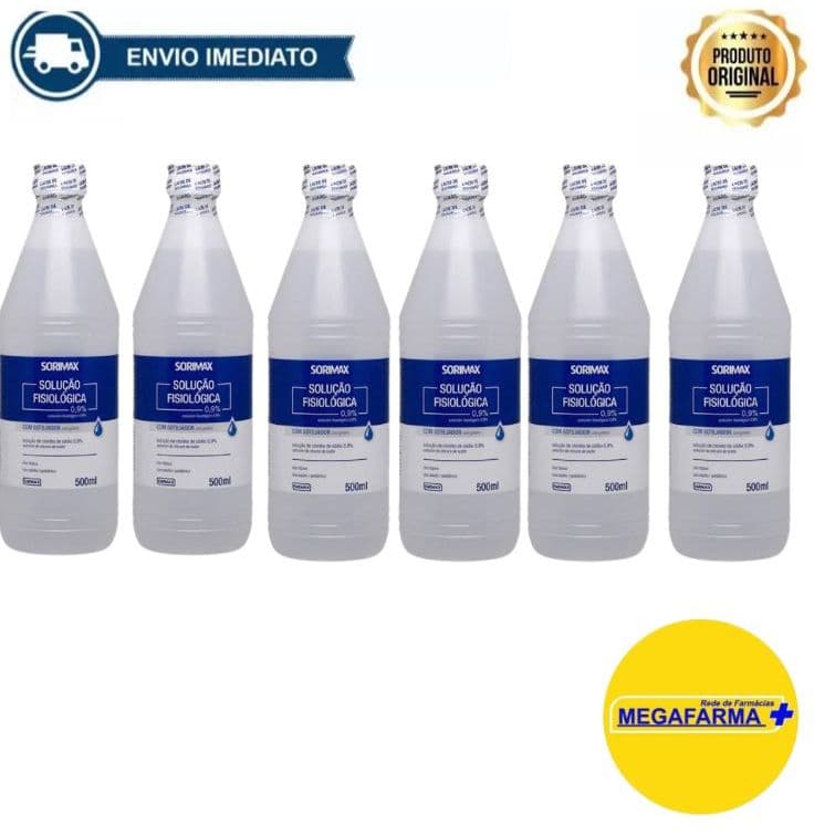 Soro Fisiológico Farmax 500ml Kit com 6 un ou com 3 un.