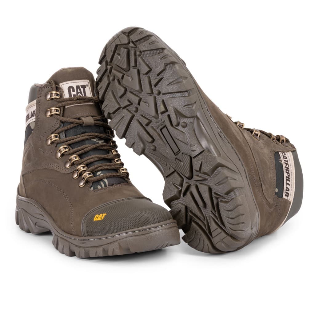 Botina Bota Caterpillar Masculino Para Trabalho Resistente Confortavel Tamanho Especial
