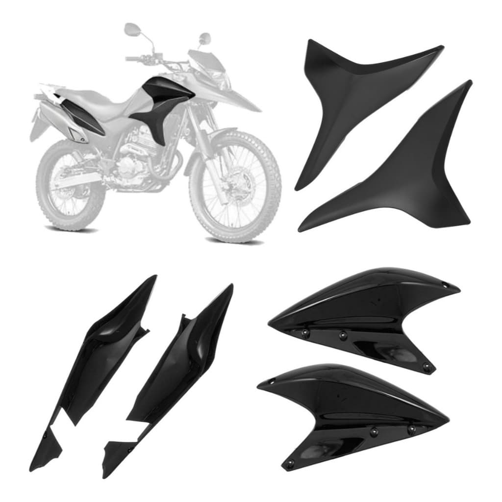 Kit Abas do Tanque Tampa Lateral Carenagem Inferior do Tanque Moto Honda Xre 300 2010 2011 2012