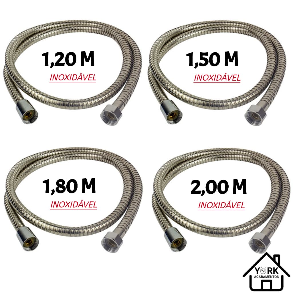 Engate Flexivel Aço Inox Mangueira para Ducha Higienica Chuveiro Duchas Pet Banheirinhas e Lava-Pés