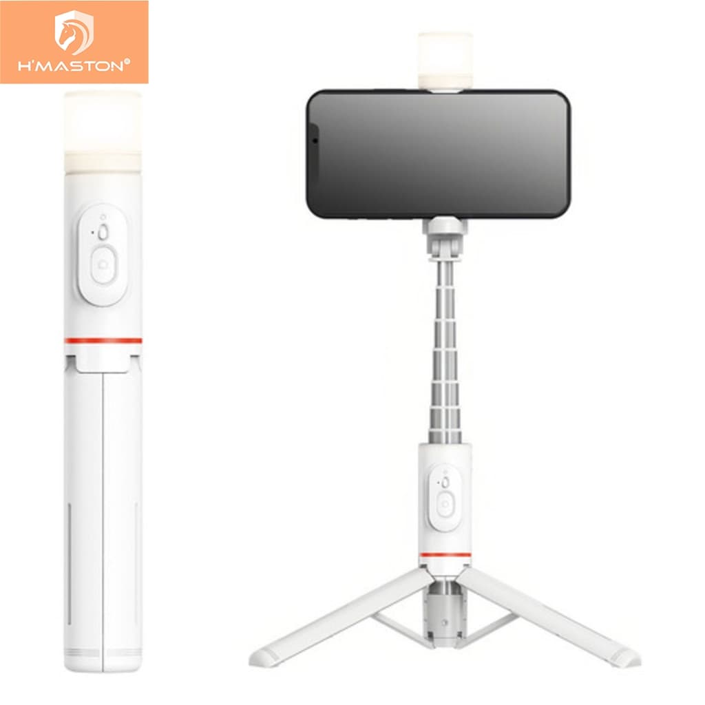 H'maston ZP-11 Bastão Pau De Selfie Celular Com Controles Remotos E Luz Led
