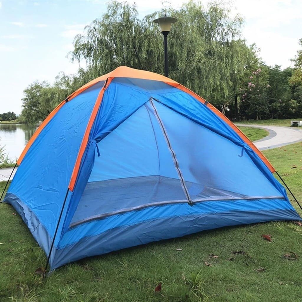 Barraca Iglu 3-4 Pessoas Acampamento Camping Lazer Impermeável Cor Azul/amarelo