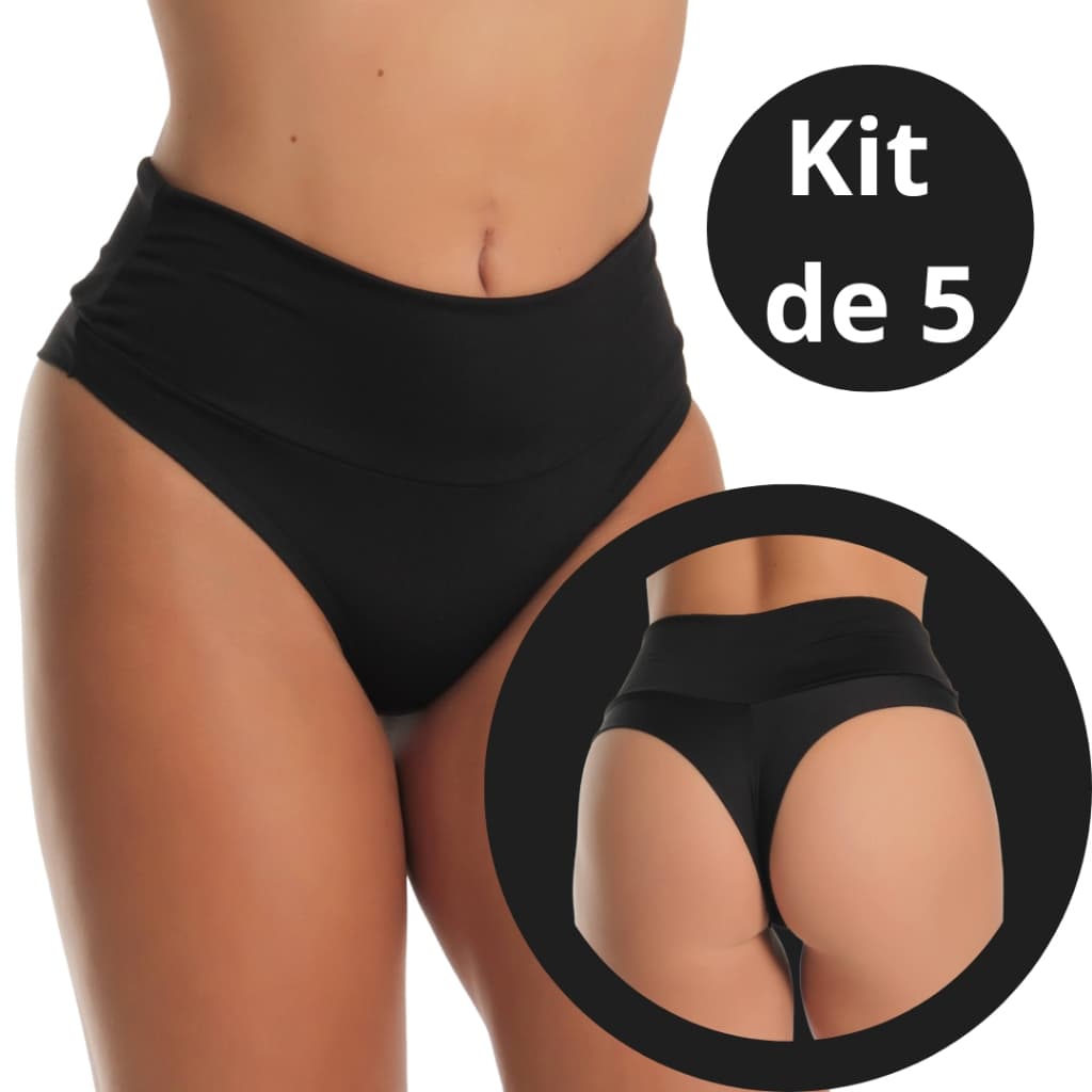 Calcinhas Modeladora Cós Alto Fio Duplo Kit Lingerie