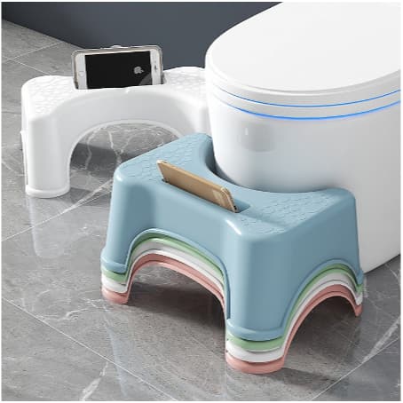 Banco de Apoio P/ os Pés Banquinho de Cócoras Vaso Com Suporte Celular Multiuso BRANCO ref: RC-003