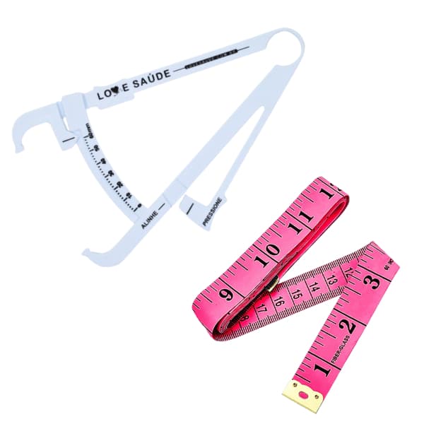Kit Adipometro Medidor Gordura Corporal Fita Metrica Trena