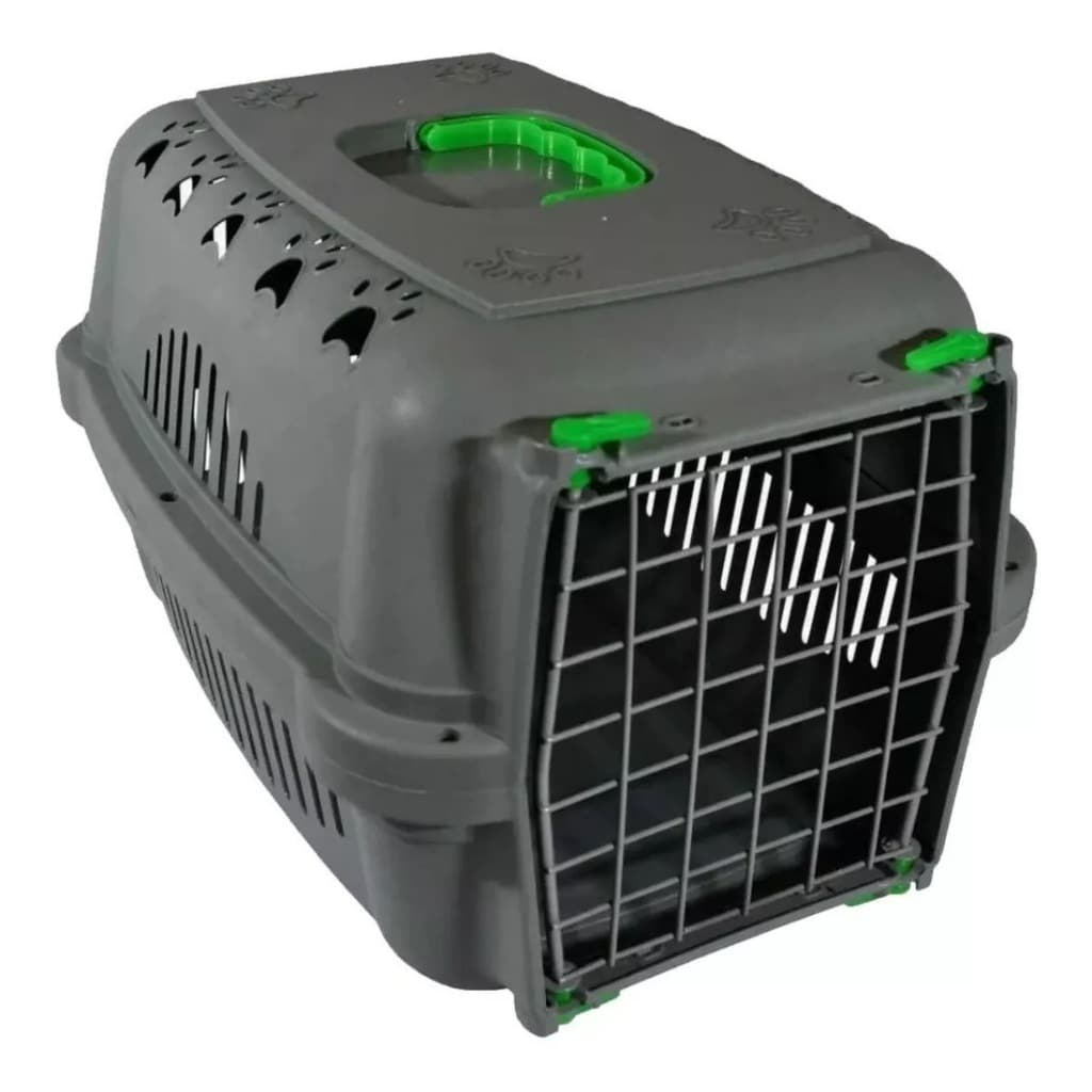 Caixa De Transporte Para Cães Gatos Porta Aço Neon N1