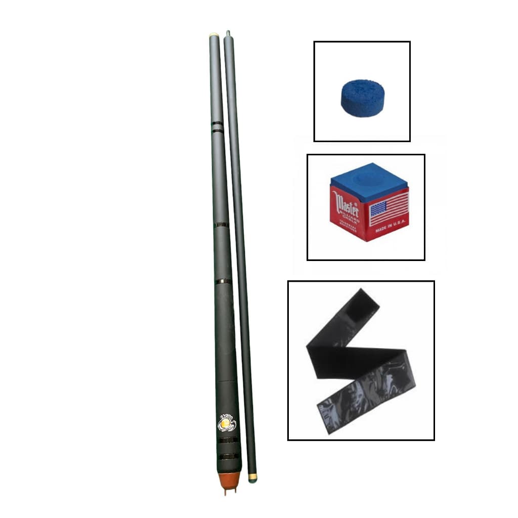 Taco de Sinuca Bipartido Laqueado preto fosco