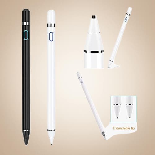 Caneta Stylus Pen Touch Ponta Fina Preta e Branca - FSH 123