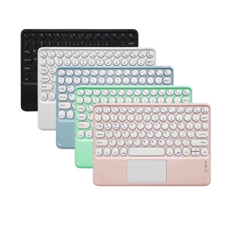 W.BILL Teclado Bluetooth Com Função Touch Sem Fio Colorido Macaron Para Tablet Celular Notebook Pc
