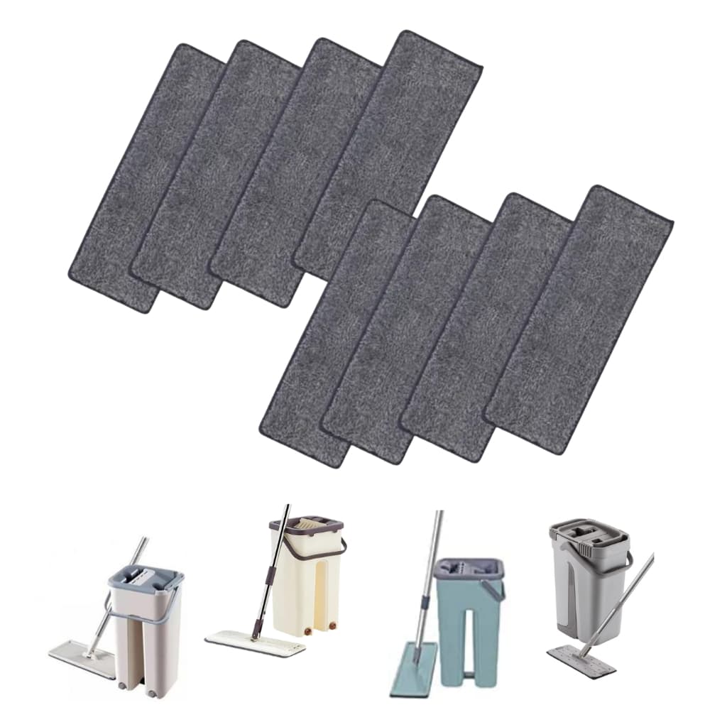 Kit 8 Refil Para Flat Mop Esfregão  Lava E Seca