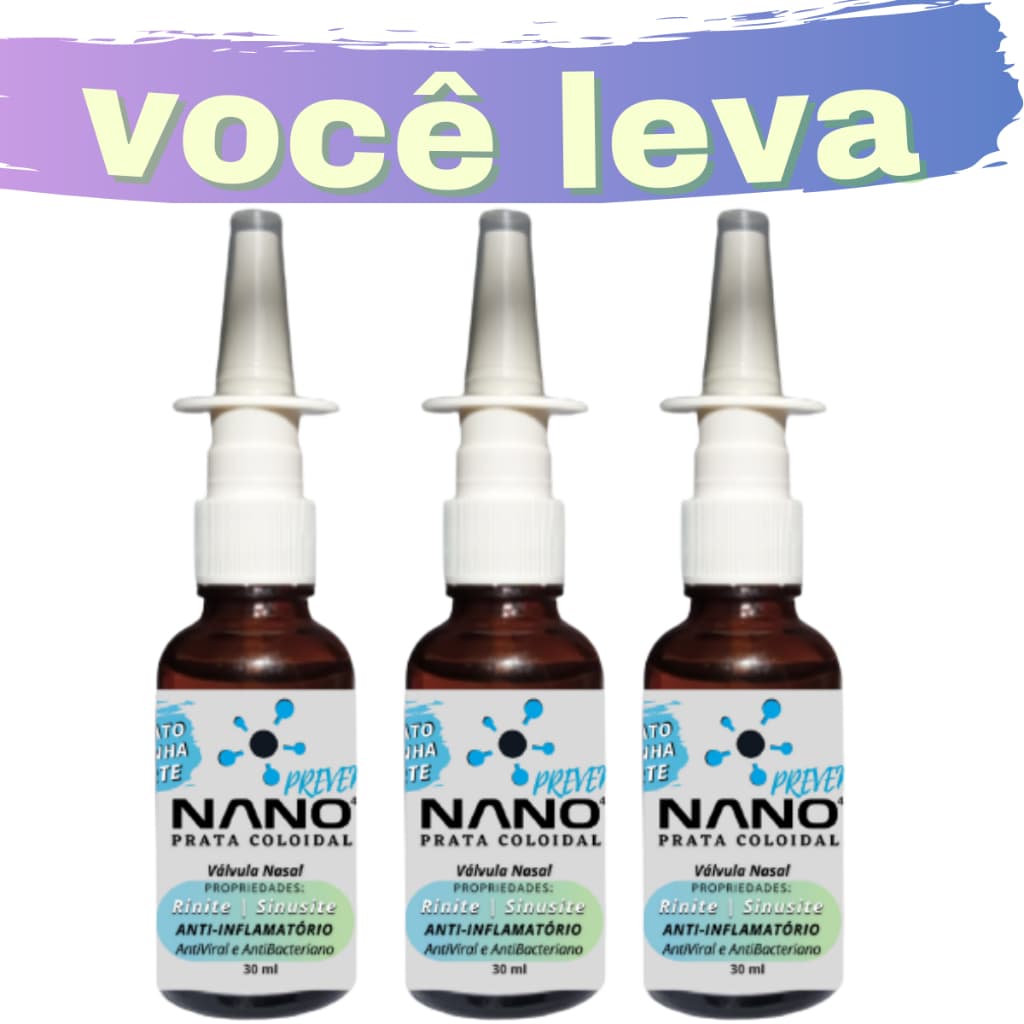 Spray Nasal Prata Coloidal com Buchinha do Norte 3 Unidades
