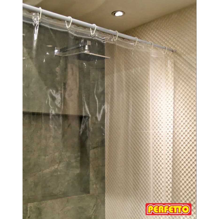 Cortina para box banheiro transparente cristal