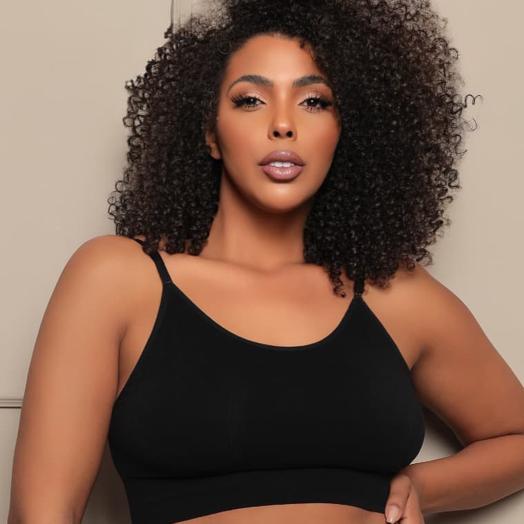 Top Plus Size Fitness Cropped Academia Com Bojo Removível Alça Fina Ajustável