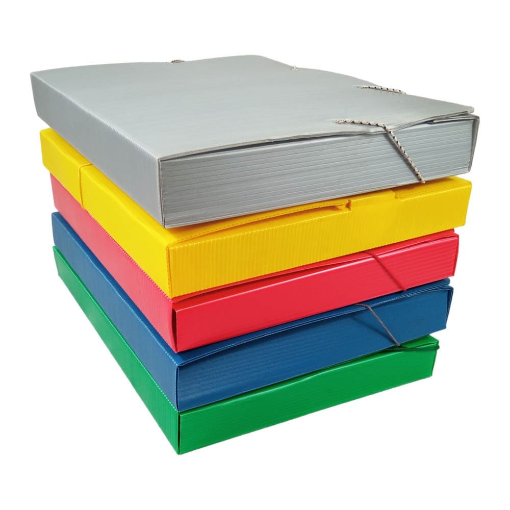 Pasta Polionda 35 mm Média Com Elástico Canelada A4 Ofício