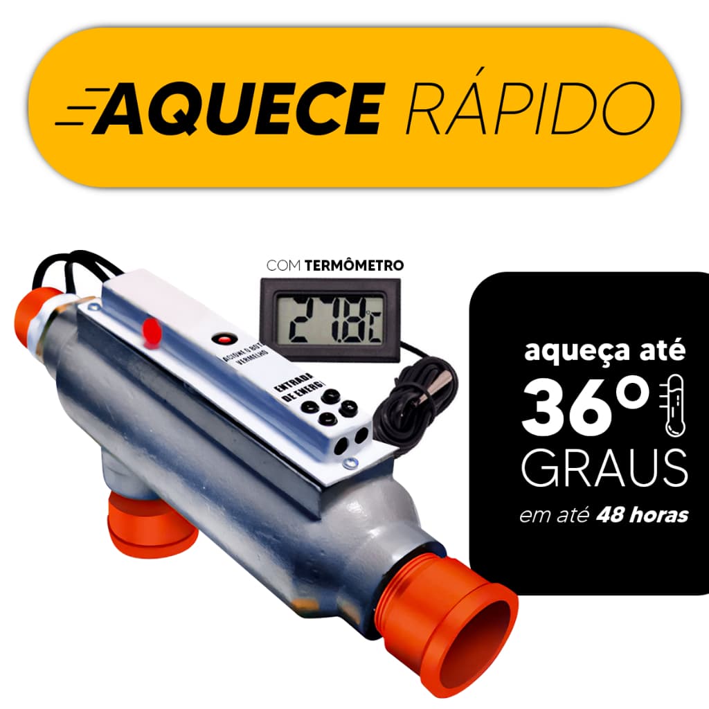 Aquecedor Pequeno Piscina 10.000 Litros 6kw Aquece 3x Mais