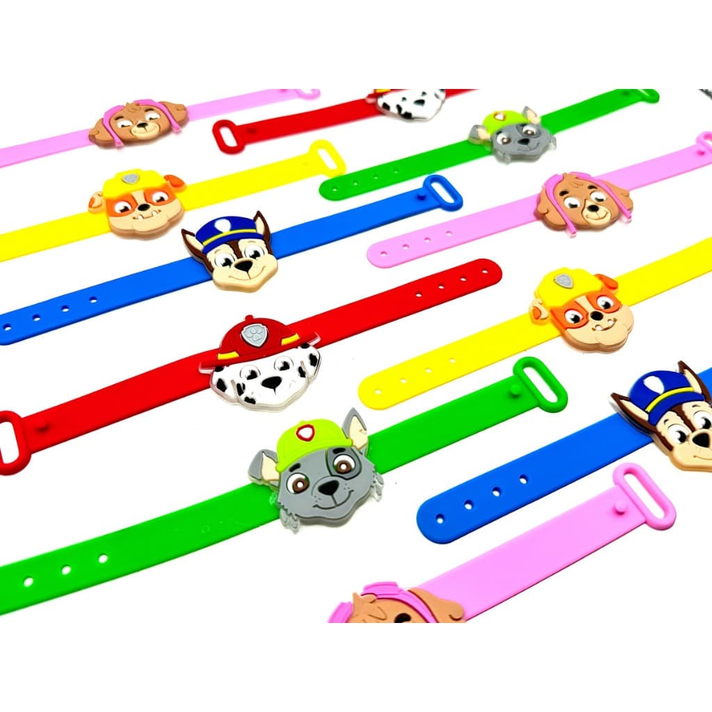 Kit 10 peças Patrulha Canina Pulseira Variadas Desenho Filme Pulseirinha Emborrachada Promoção