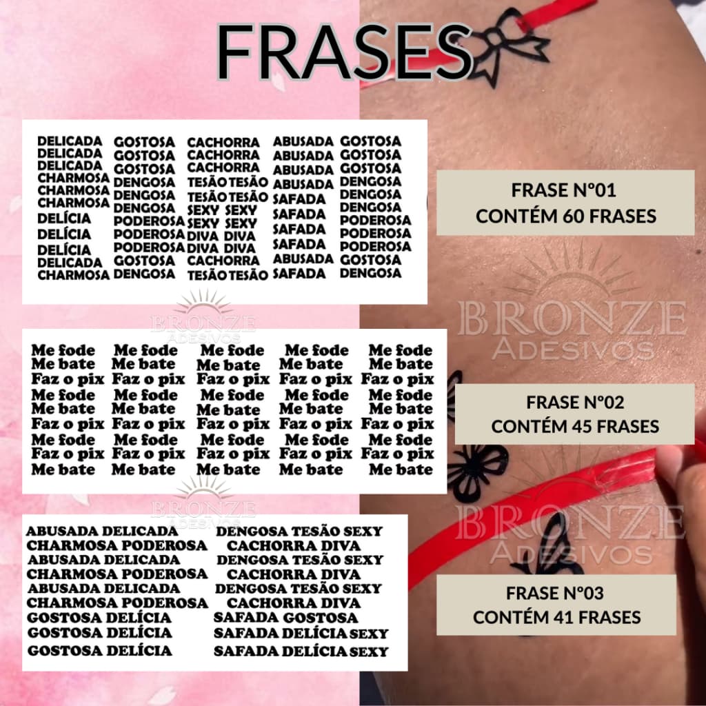 Frases para Bronzeamento -biquini de fita - Bronze