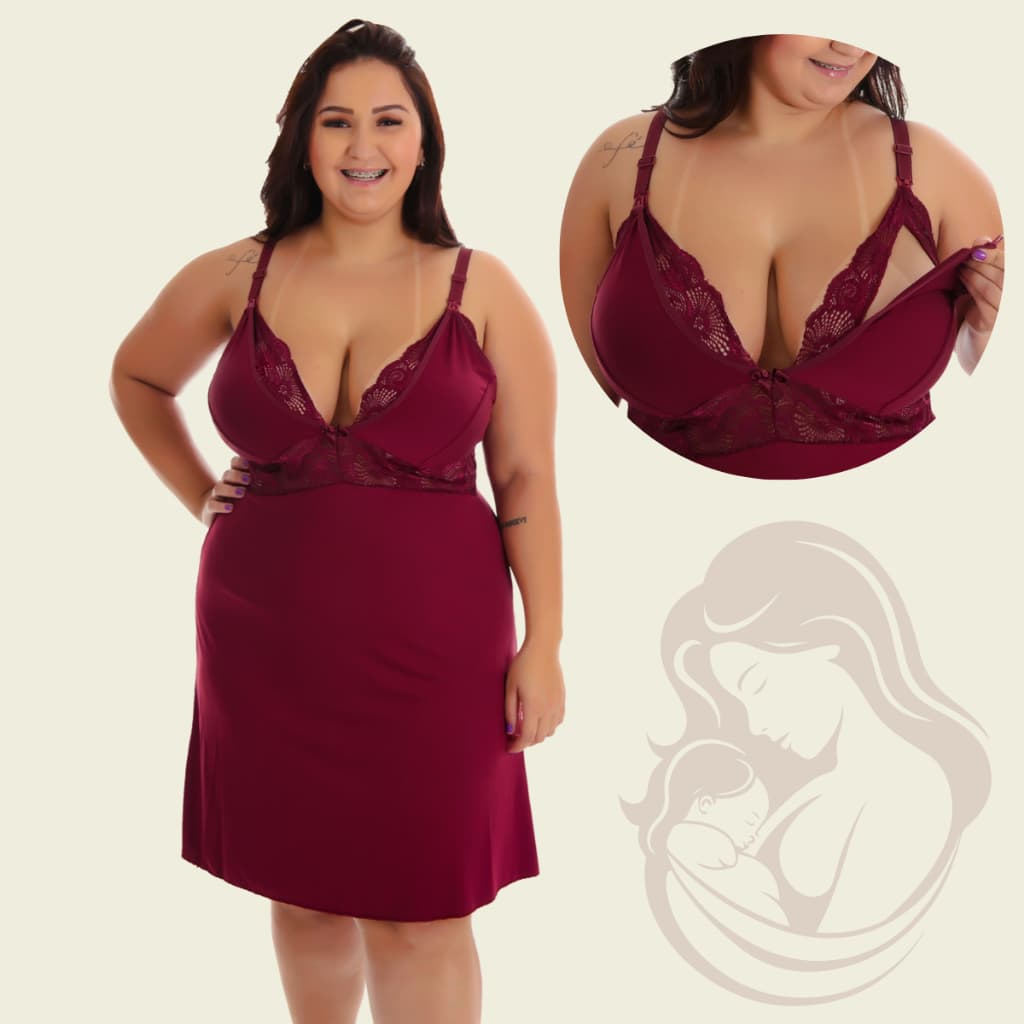 Camisola Amamentação Plus Size Pós Parto Gestante