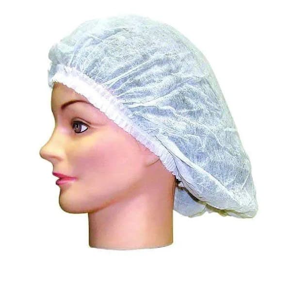 Touca Descartável de TNT Branca Pacote 100 Unidades