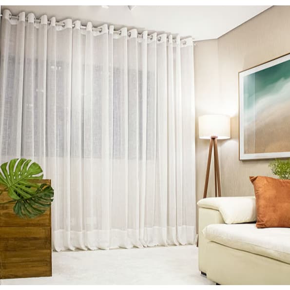 Cortina de Linho Aba Unica 3 Metros Largura x 2,80 Altura Para Varão