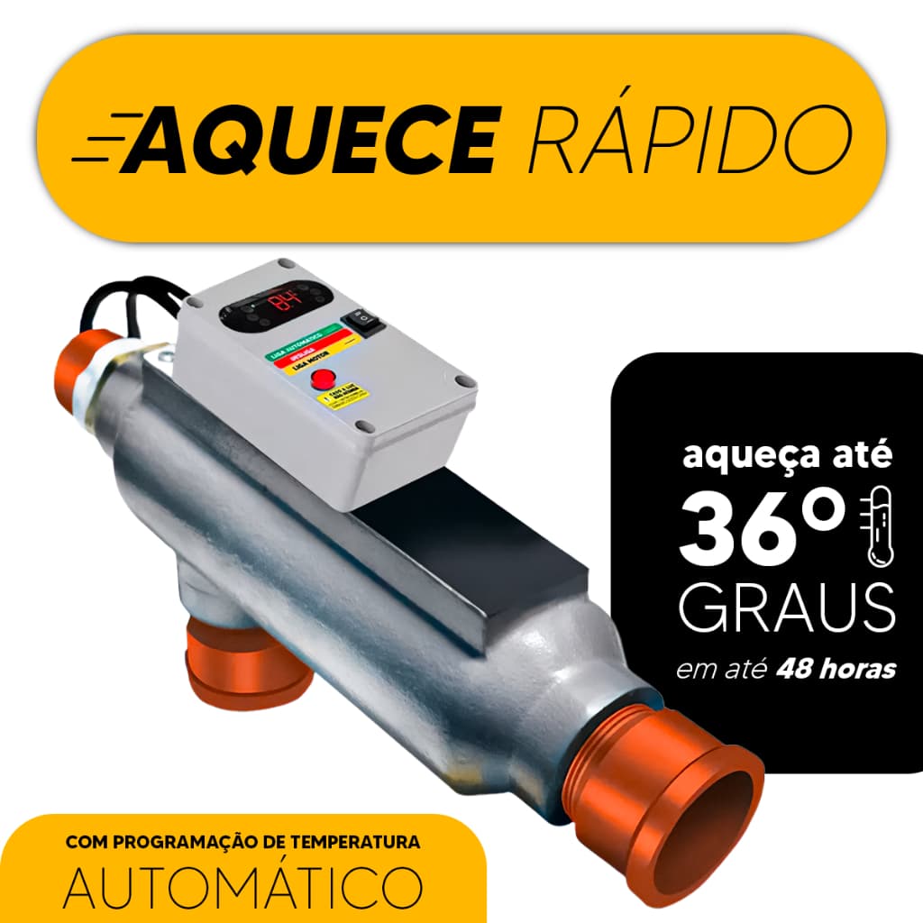 Aquecedor Compacto para Piscina 8kW 220V Automático