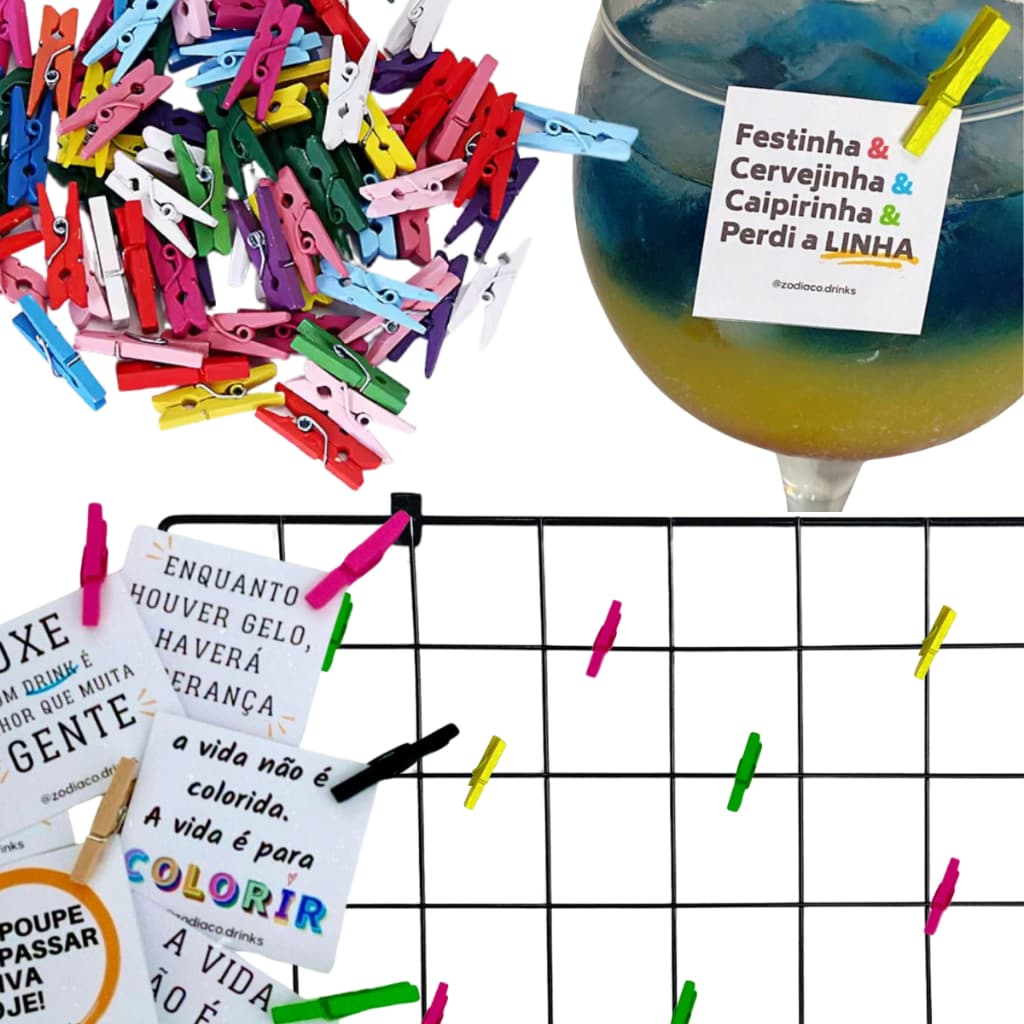 MIni Pregador Colorido Para  Memory board Drinks Enfeite Decoração