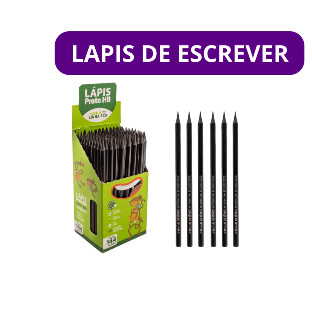 kit 50 Lápis preto HB N:2,lápis de escrever Eco Leo&Leo