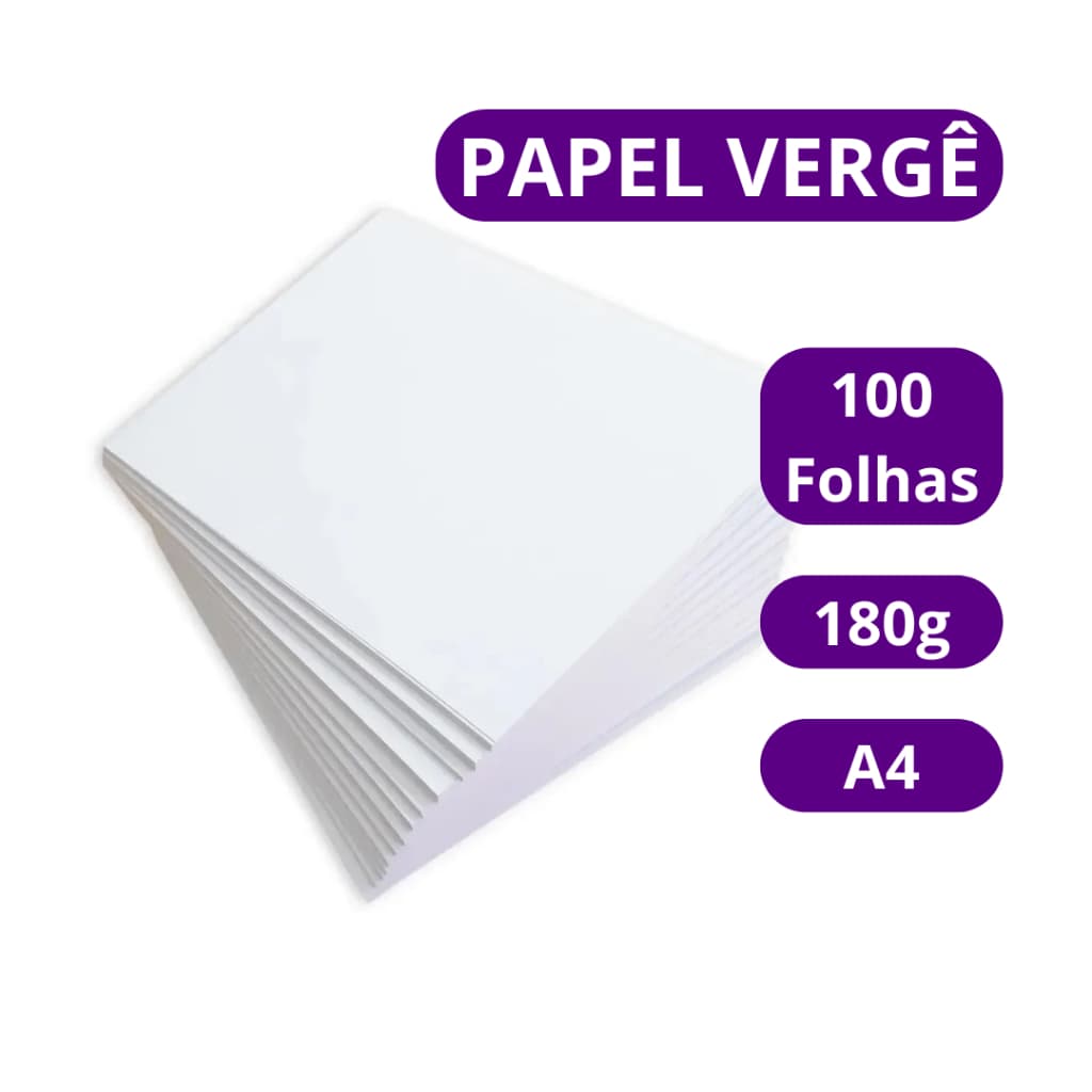 Papel Vergê 180g Texturizado Branco 100 Folhas A4 Premium Masterprint