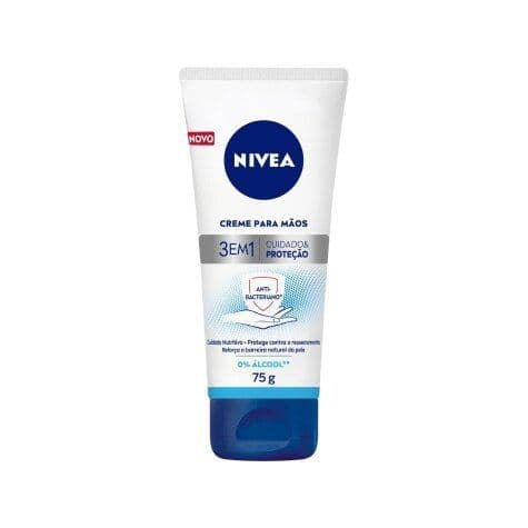 Creme Hidratante para Mãos Nivea 3 em 1 Cuidado e Proteção Ação Anti-bacteriano 75g
