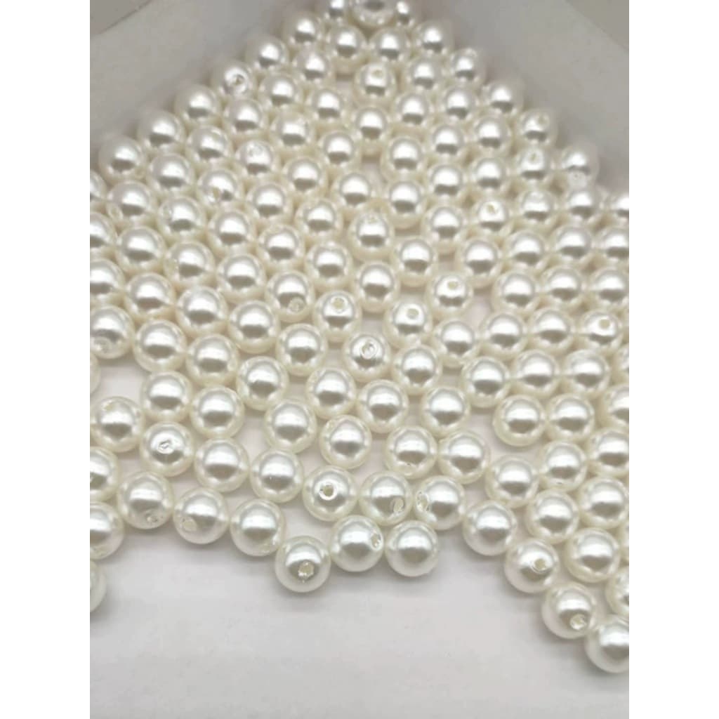 Miçanga Pérolas Abs Com Buracos 6mm/8mm/10mm/12mm/14mm/18mm  50/100grama
