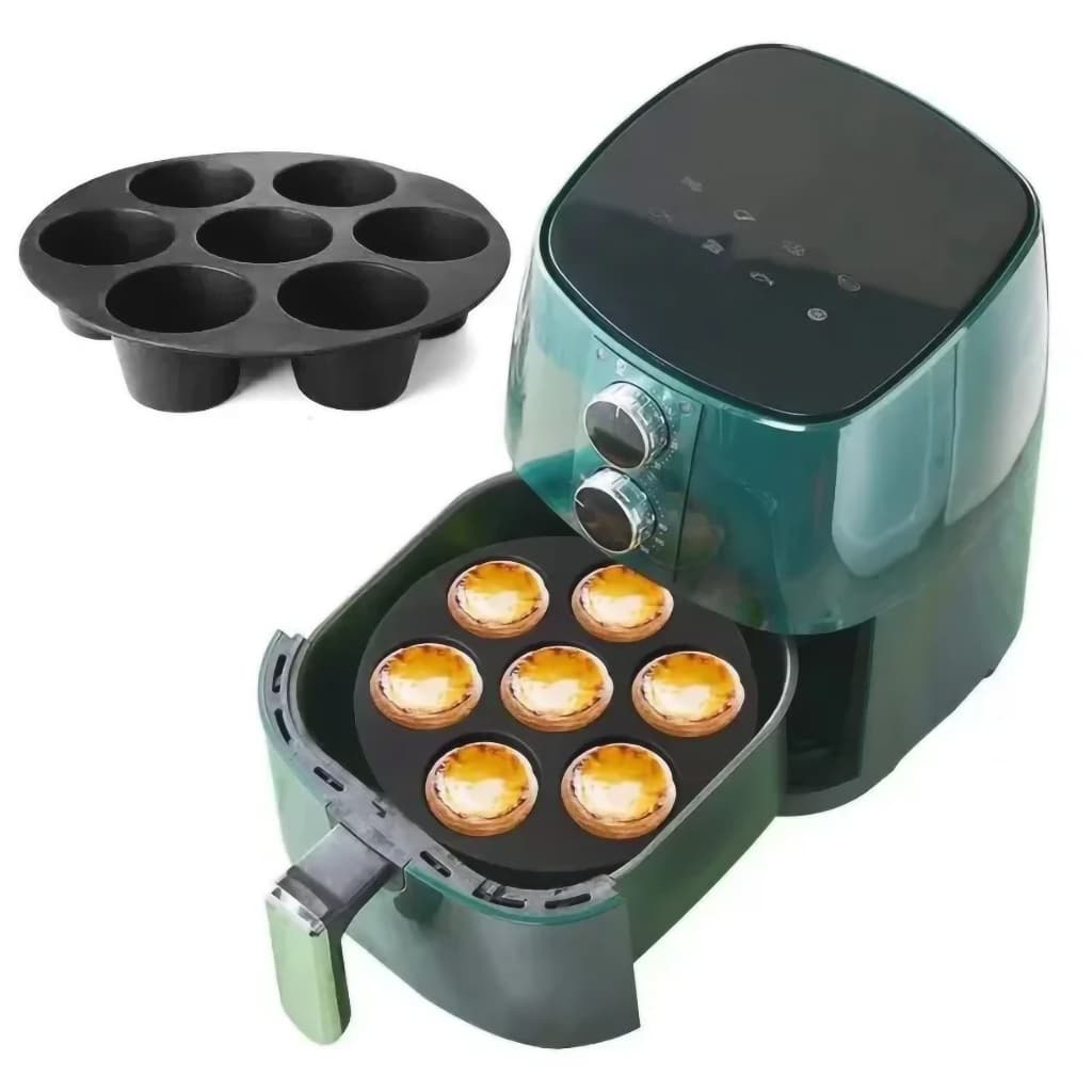 Forma Assadeira De Silicone Air Fryers Com 7 Cavidades P/ Cupcake - A739
