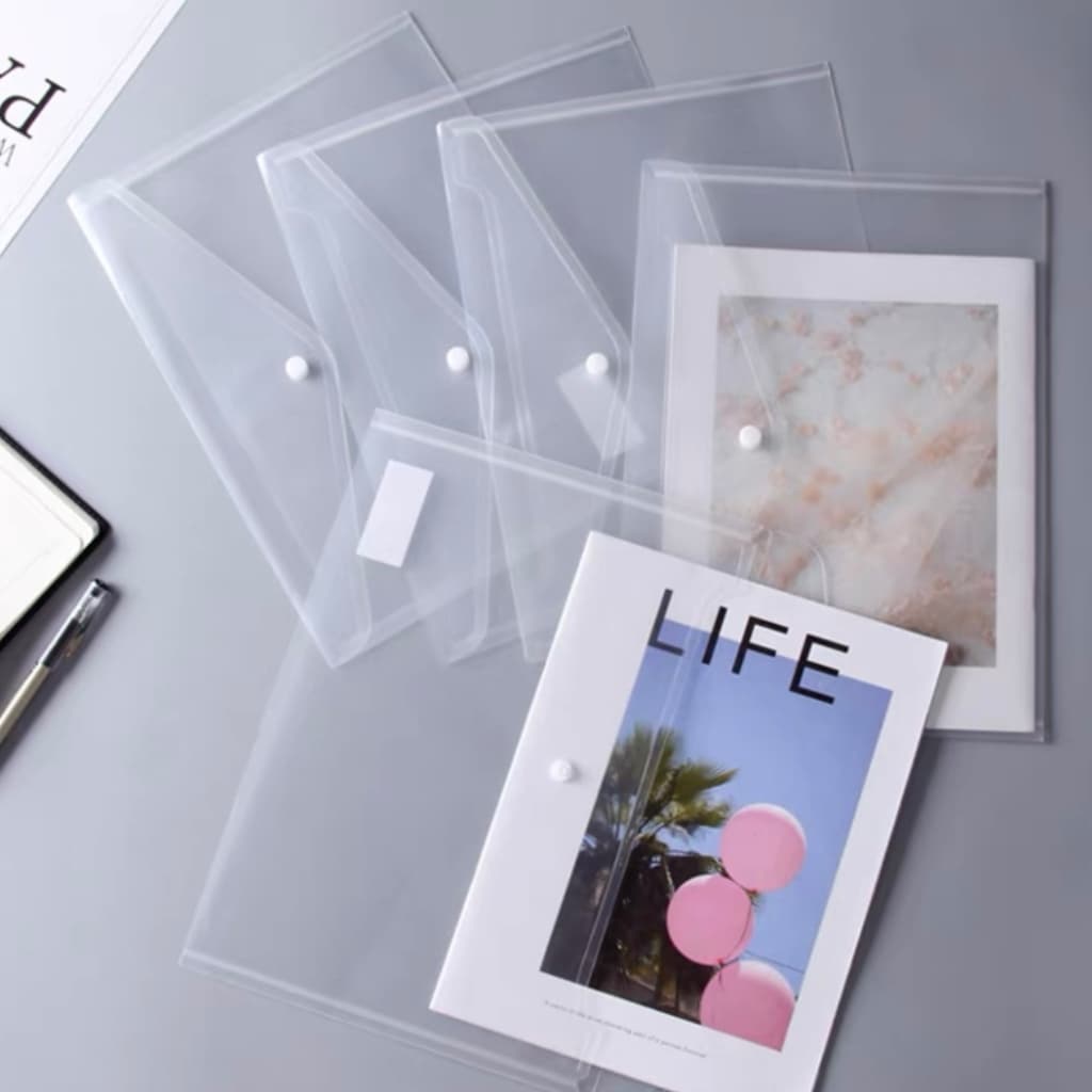 Kit 12/24/36 peças/Pasta Envelope Com Botão A4 Serena Tom Pastel