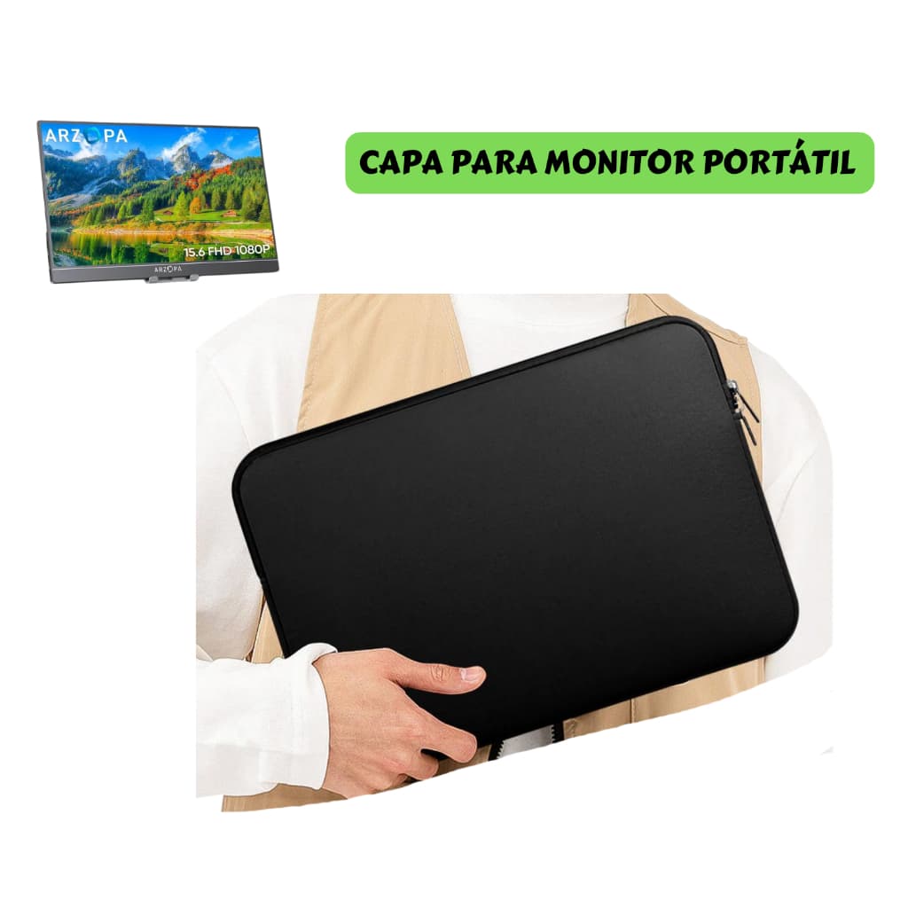 Capa Case Pasta Protetora Para  Monitor Portátil Transporte Seguro New