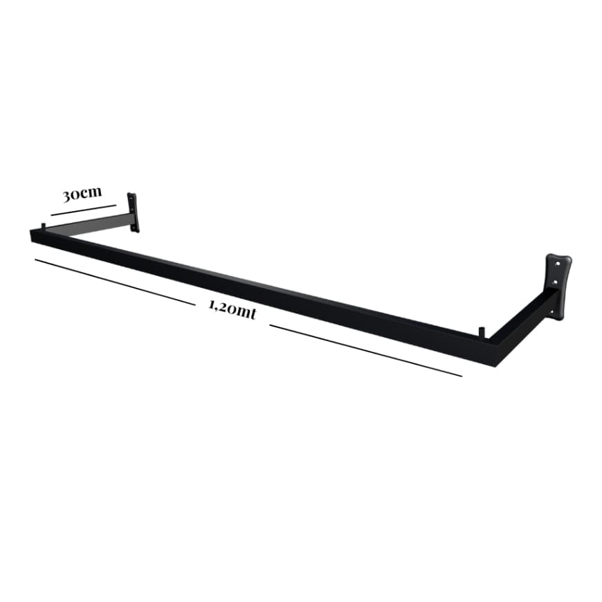 Arara de Roupas Quadrada Industrial Preta Parede