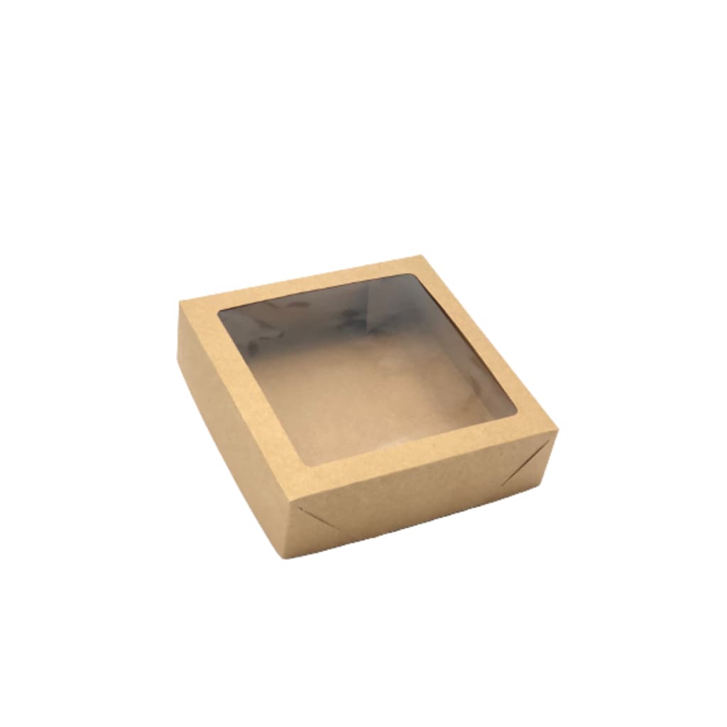 20 Caixas de Papel Cartão ou Kraft Com Visor- 15x15x4 | Para Presentes, Cosméticos ou Artesanatos