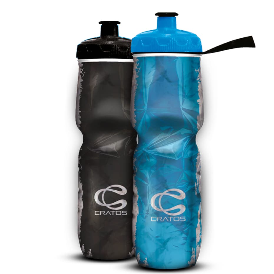 Kit 2 Garrafas Squeeze Caramanhola Térmica Cratos 710ml Bike e Esportes