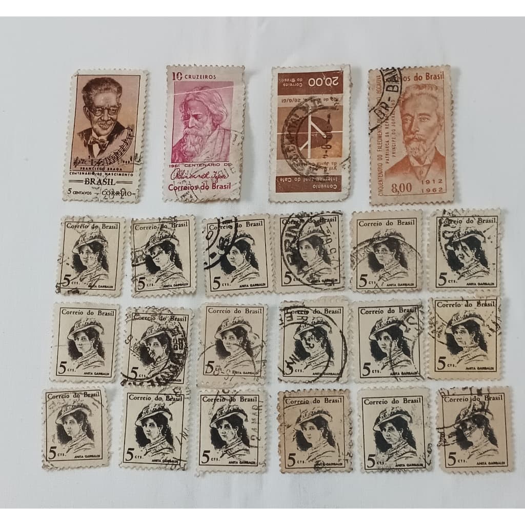 Lote de Selos – 22  Selos Filatelia do Brasil de 1960 à 1969 - Carimbado