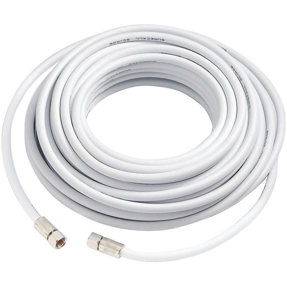 Cabo Coaxial branco P/Antena Pronto com Conectores 5 a 30 metros