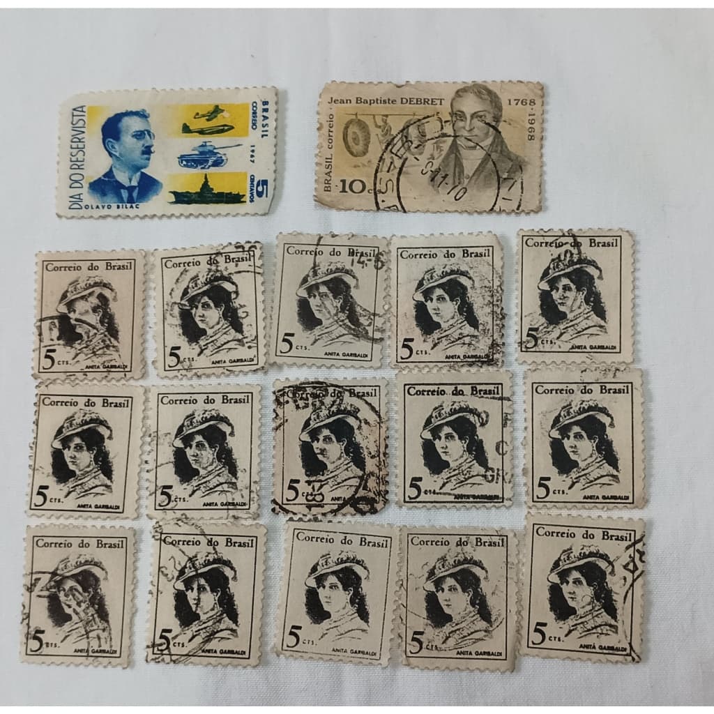 Lote de Selos – 17  Selos Filatelia do Brasil de 1960 à 1969 - Carimbado
