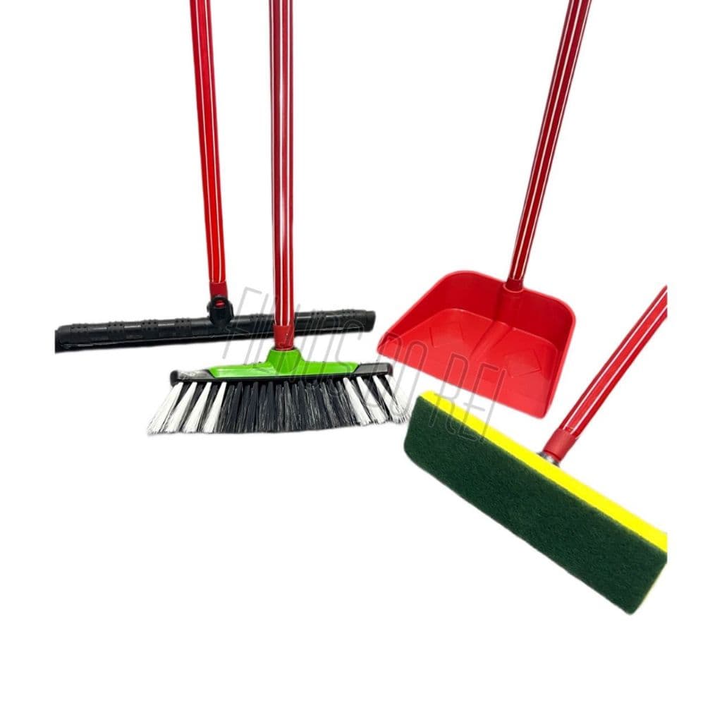 Kit vassoura rodo e pa  delicada com cabo