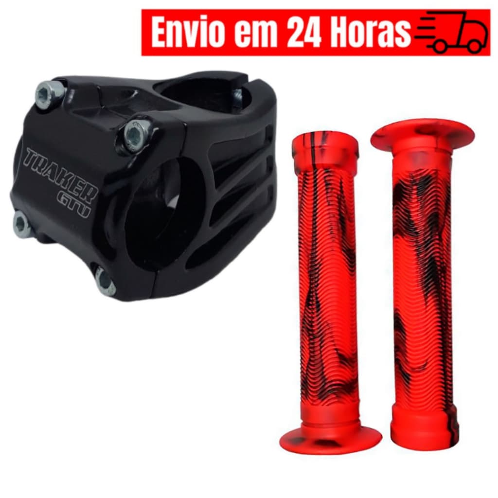 Mesa Avanço Suporte Guidão 31.8mm 45mm Mtb Bike Ahead Set + Manopla GiosBmx Freeride DH Punho Giosbr 150mm (CORES)