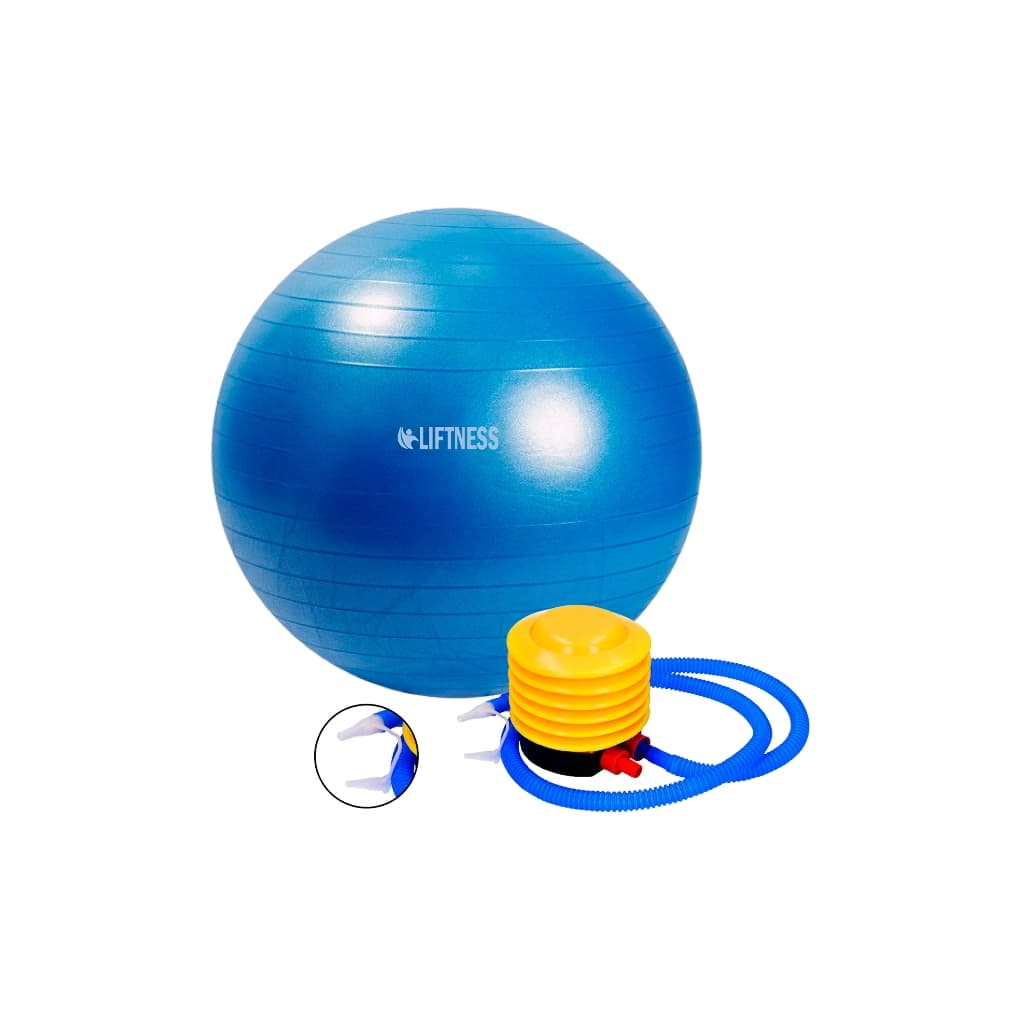 Bola de Ginástica Suíça Yoga Pilates 65cm Bola de Pilates Inflável Anti Estouro Liftness Azul